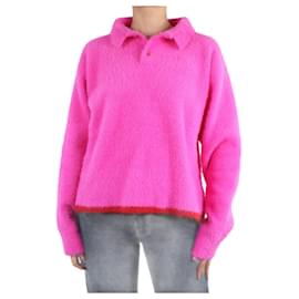Jacquemus Pull rose en maille brossée - taille S Rose