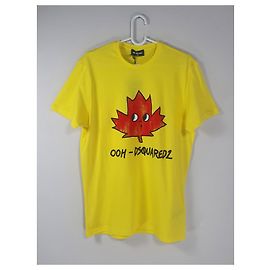 T-shirt Dsquared2 in cotone giallo Multicolore Giallo
