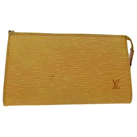 Louis Vuitton-Bolsa de acessórios LOUIS VUITTON Epi Pochette Amarelo M52989 auth 47942-Amarelo