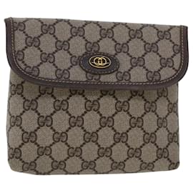 Gucci-Pochette en toile GUCCI GG en cuir PVC beige 378.039.4494 Auth FM2526-Beige