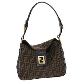 FENDI Zucca Borsa a tracolla in tela Nylon Marrone Nero Auth 48242 Marrone Nero