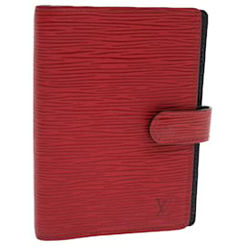 Louis Vuitton-LOUIS VUITTON Epi Agenda PM Tagesplaner Cover Rot R.20057 LV Auth 47566-Rot