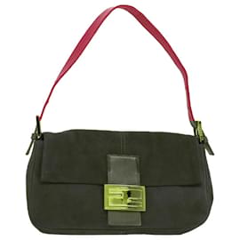 Fendi-FENDI Mamma Baguette Sac à bandoulière Daim Rose Auth 48197-Rose
