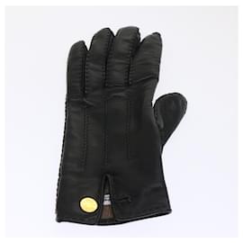 Hermès-HERMES Gloves Leather Black Auth ar9888b-Black