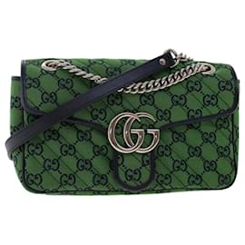 Gucci-GUCCI GG Marmont Chain Sac à bandoulière Vert Auth 47997A-Vert