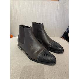 Lanvin-LANVIN  Ankle boots T.EU 38 leather-Brown