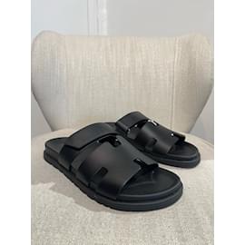Hermès-HERMES  Sandals T.EU 42 leather-Black