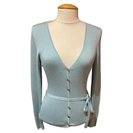CAROLL Strickjacke Hellblau Viskose Polyamid Größe 40 Hellblau