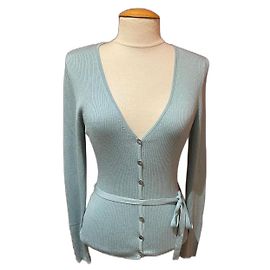 Gilet CAROLL Bleu Clair Viscose Polyamide Taille 40 Bleu clair