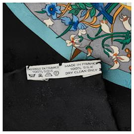 Hermès-Hermes Bufanda de seda estampada Le Geographe negra-Negro