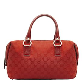 Gucci-Gucci GG Canvas Boston Bag Canvas Handbag 113009 in Good condition-Red