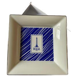 Autre Marque Dubail pocket tray in Limoges porcelain White Blue