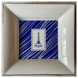 Autre Marque-Dubail-Taschentablett aus Limoges-Porzellan-Weiß,Blau