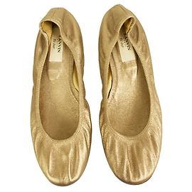 LANVIN Classic bronze couro de bezerro sapatilhas de couro sapatilhas bailarina 40 Bronze