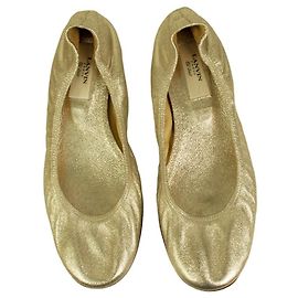 LANVIN Clássico prata couro de bezerro sapatilhas de couro sapatilhas bailarina 40 Prata