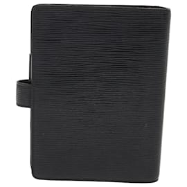 Louis Vuitton-LOUIS VUITTON Epi Agenda MM Day Planner Cover Black R20042 LV Auth 47869-Black