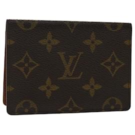 Louis Vuitton-LOUIS VUITTON Monogram Porte 2 Cartes Vertical Pass Case M60533 LV Auth 48091-Monogram