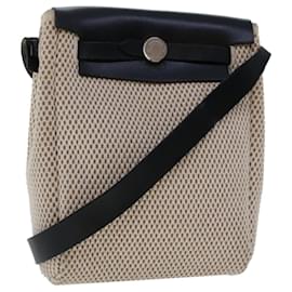 Hermès-HERMES Her Bag TPM Shoulder Bag Canvas Beige Auth fm2540-Beige