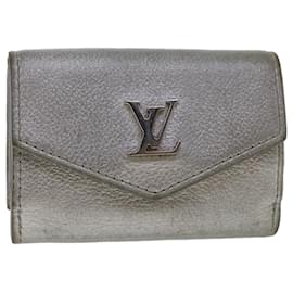 Louis Vuitton-LOUIS VUITTON Portefeuille Rock Mini Wallet Taurillon Silver M69815 Auth ep1016-Silvery