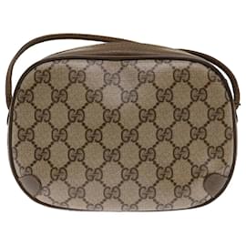 Gucci-GUCCI GG Canvas Web Sherry Line Shoulder Bag Beige Red 89.02.066 Auth ep1110-Red,Beige