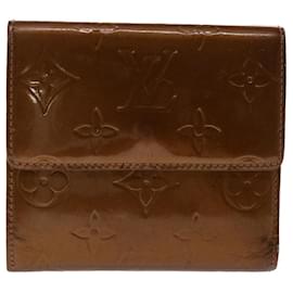 Louis Vuitton-Carteira LOUIS VUITTON Monograma Vernis Portefeuille Elise Bronze M91170 auth 48070-Bronze