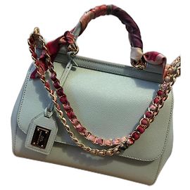 Dolce & Gabbana Sicily handbag blue leather Blue