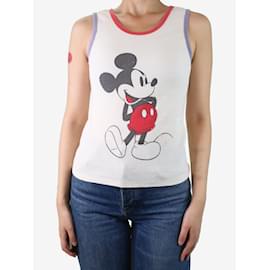 Saint Laurent-Camiseta sin mangas color crema con diseño waffle de Mickey Mouse - talla S-Crudo