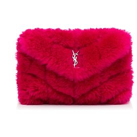 Saint Laurent Pink Shearling Loulou Puffer-Beutel Pink Andere