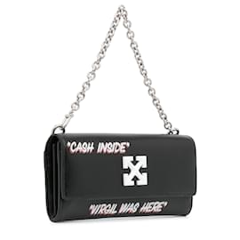 Off White-Off White Black Jitney Quote Wallet on Chain-Black