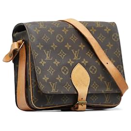 Louis Vuitton-Louis Vuitton Brown Monogram Cartouchiere GM-Brown