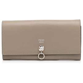 Fendi-Fendi Brown By The Way Long Wallet-Brown,Beige