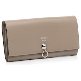 Fendi-Fendi Brown By The Way Long Wallet-Brown,Beige