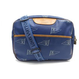 VINTAGE LOUIS VUITTON MESSENGER MONOGRAM AMERICA'S CUP BAG HANDBAG 1992 Blue