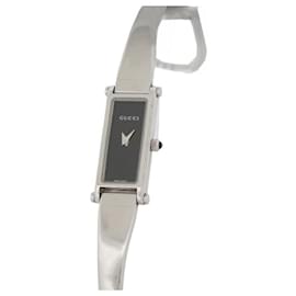 Gucci-MONTRE GUCCI G-FRAME 1500L 23MM QUARTZ EN ACIER PALLADIE STEEL WATCH-Argenté
