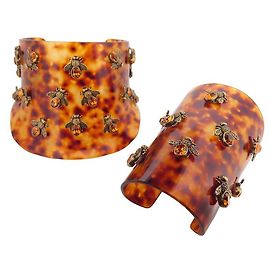 NOVO COLAR ALEXANDER MCQUEEN + CONJUNTO DE PULSEIRA DE ABELHA 2013 CONJUNTO DE ALÇA DE COLAR Marrom