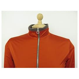 Hermès-NEUF BLOUSON HERMES POLAIRE WARM-UP FLEECE H800165E 36 S ORANGE NEW COAT-Orange