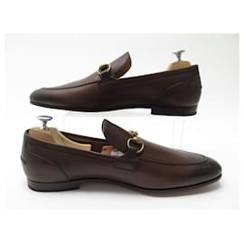 Gucci-NINE GUCCI JORDAAN SHOES 406994 10.5 45.5 BROWN LOAFERS MOCCASINS-Brown
