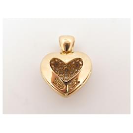 Autre Marque-HEART PENDANT IN YELLOW GOLD 18K & DIAMONDS 4 ct 15.2 GRAMS YELLOW GOLD PENDANT-Golden