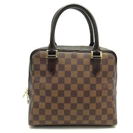 Louis Vuitton-VINTAGE LOUIS VUITTON TRIANA N HANDBAG51155 CHECKED EBONY HAND BAG CANVAS-Brown