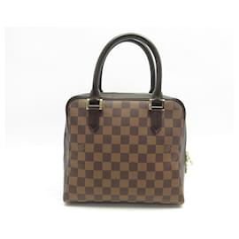 Louis Vuitton-VINTAGE LOUIS VUITTON TRIANA N HANDBAG51155 CHECKED EBONY HAND BAG CANVAS-Brown
