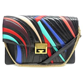 Givenchy-SAC A MAIN GIVENCHY GV3 MEDIUM BANDOULIERE CUIR MULTICOLORE HAND BAG PURSE-Multicolore