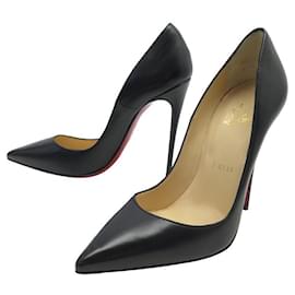 Christian Louboutin-NEUF CHAUSSURES CHRISTIAN LOUBOUTIN PIGALLE 120 37.5 ESCARPINS CUIR SHOES-Noir