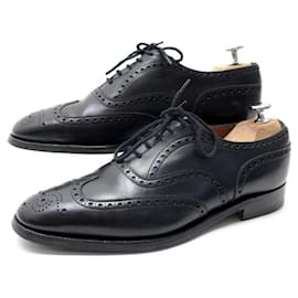 Church's-CHURCH'S BURWOOD SHOES 7E 41 ORANGE BOUT FLEURI LEATHER LEATHER SHOES-Black