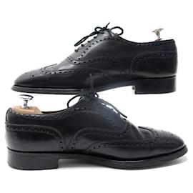 Church's-CHURCH'S BURWOOD SHOES 7E 41 ORANGE BOUT FLEURI LEATHER LEATHER SHOES-Black