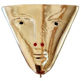 Autre Marque Broche Jean Cocteau - Cara Triangular - Numerada y Limitada - Certificado - Caja - Madeline Dorado