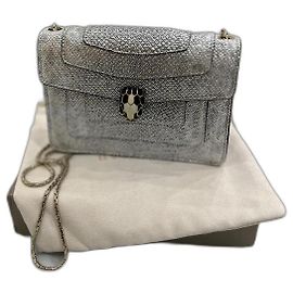 Bulgari Serpenti Forever small handbag silver leather Silvery Silver hardware