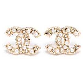 Chanel-CC Diamantes y perlas de lujo-Dorado