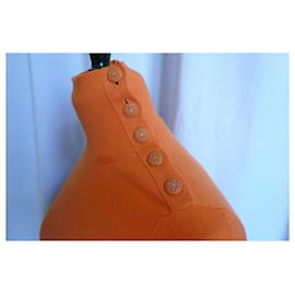 Chanel-CHANEL Excelente suéter de caxemira laranja T38 Em otimas condições-Laranja