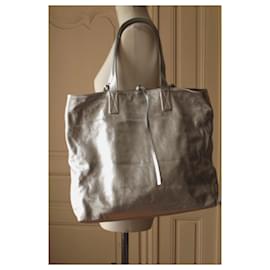 Autre Marque-silver coliseum tote bag-Silvery