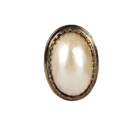 Autre Marque-Collezione Privée Anello Vintage Perla Finta-Bianco